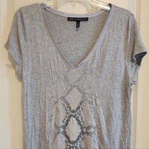 WHBM Gray Silver Snakeskin Graphic Tee